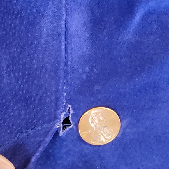 Vintage Express Electric Blue Suede Mini Skirt Sz 3/4 - Picture 5 of 5